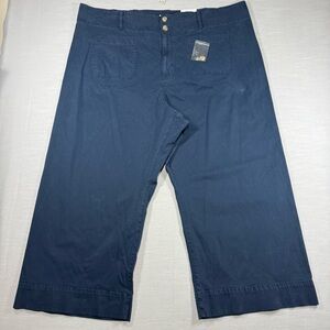 Lauren Conrad Navy Wide Leg Capris Pants 26W Super High Rise Wide Leg Crop NWT